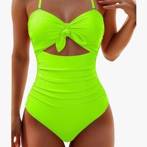 Neon Green Women's One Piece Swimsuit